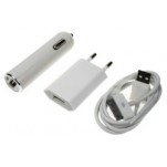 iPhone 2g/3G/3GS/4/4S en Ipad 1/2/3 Laadset. Thuislader, autolader en sync kabel