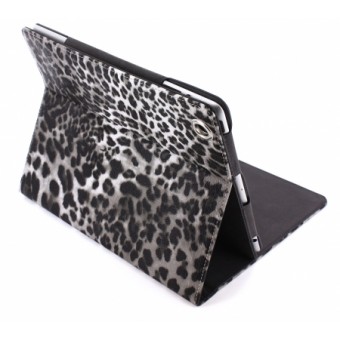 Case met Stand Apple iPad 3 Leather Leopard Black